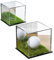 Fuikupe Golfball Vitrine, 2 Stück Acryl Golf Ball Display Case Transparenter Golfball Hülle Aufbewahrungsbox Mit künstlichem Gras für Baseball Golfball Sammlerstücke