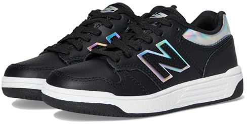 New Balance Lace-Up Trainers 480 V1 for Children, Black White Iridescent, 30 EU