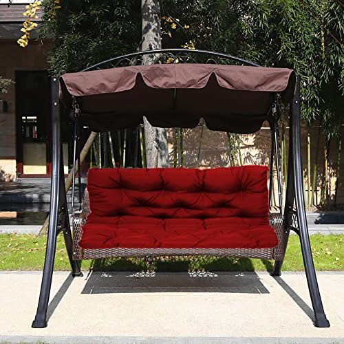 Hollywoodschaukel für den Außenbereich, Terrasse, wasserabweisend, waschbar, 2- und 3-Sitzer mit Rückenlehne, Rot, 100 x 100 x 10 cm