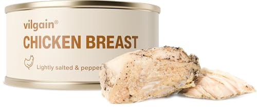 Vilgain tinned meat - 100% natural, preservative-free, high in protein, juicy pieces, certified origin, ideal for healthy eating & quick meals (100g, Chicken)