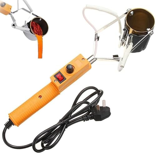 MTTXY 380W Portable Lead Melting Pot, Electric Solder Furnace for Casting Tin, 65mm Depth Crucibles, 3000g Capacity for Casting Tin, Temperature Range 200-450℃