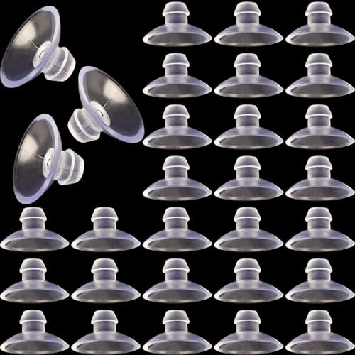 Pndeyo 30 Stück Glas-Tisch-Saugnäpfe, 20,3 mm, rutschfeste Glas-Tischplatten-Stoßstangen, Gummi-Saugnäpfe für Keramikfliesen, Glasspiegel, transparent