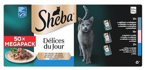 SHEBA CATCARE Pouch Wet Fresh & Fine (Fish) Chunks in Gravy Adult 50 x 50 g Multipack Standard
