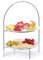 Teller Etagere, Serviergestell mit 2 Ebenen, verchromt, Metall