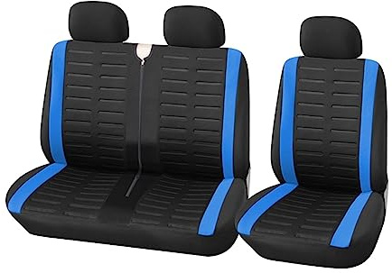 NITRIMS Autositzbezüge 2+1 Sitzbezüge Autositzbezug Transporter/Van Universal Autositz LKW Innenraum Für VW Für Crafter LT T4 T5 Auto Sitzbezüge(Blue)