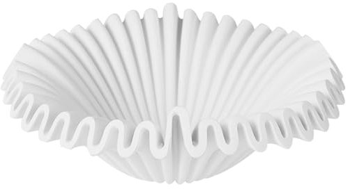 XDONEF Large Decorative Bowl Scalloped Decor Bowl Ruffle Fruit Bowl for Kitchen Counter Modern Decorative Bowls for Home Decor White Keys Bowls for Entryway Table