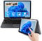 IUGNG 10,95 Zoll großes 2-in-1-Notebook mit Touchscreen,Yoga 360° drehbar N100 Notebook PC Leichtgewicht/1920x1200IPS, 16GB DDR4,256GB SSD,Tastatur mit Hintergrundbeleuchtung (Grau, 256)