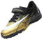 Dhinash Boys Football Boots Kids Astro Turf Trainers Football Shoes Girls Soccer Shoes Teenager Indoor Outdoor Athletics Training Sport Sneakers Unisex Black Gold 12.5UK