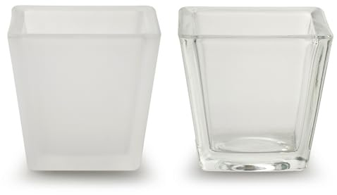 12 x Glaswürfel 6,5 x 6,5 cm - Würfel aus Glas als Windlicht | Glaswürfel für Dessert im Glas - Vorspeisengläser - Blumenvase eckig - Tischvase klein eckig