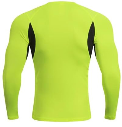 Maglietta da uomo Rashguard Surf, a maniche lunghe, per sport acquatici, corsa, nuoto, traspirante, a compressione, in neoprene, Verde #2., L