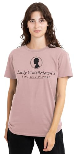 Bridgerton Lady Whistledown Society Papers Ladies T Shirt, Powder Rose T-Shirt Femme (Lot de 1)