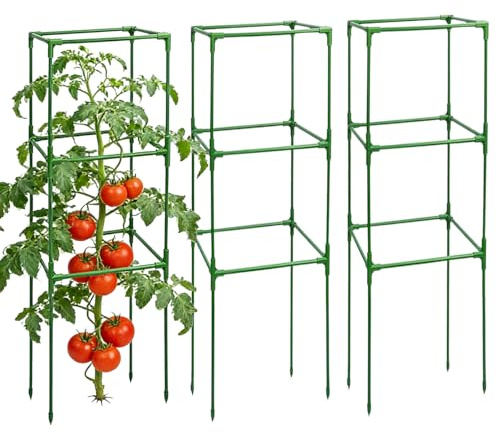 Garten Rankgitter, 3 Stück Rankhilfe Garten und Stützen für Ranken,110CM Pflanzenständer für Kletterpflanzen, Pflanzkäfige Tomaten,Topfpflanzen