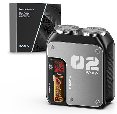 PAXA T01 Rasierer Herren Elektrisch,IPX7 Rotationsrasierer Mini Rasierer Herren Nass-&Trockenrasur,Magnetische Kappe,USB-C Aufladbar Für Zuhause,Auto,Reise,Grigio
