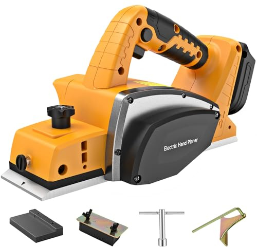 Cordless Hand Planer Compatible with DeWalt 20V Battery，3-1/4 Brushless Electric Wood Planer，30000 CPM Power Planer with Precision Depth Adjustment for Woodworking & Carpentry(Tool Only，No Battery)