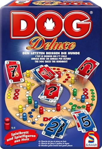 Schmidt Spiele 49475 Dog Deluxe, Den letzten beissen die Hunde, Familienspiel ab 8 Jahren, in Einer edlen Metalldose