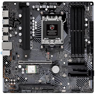 Carte mère Carte mère Fit for ASRock B650M PG Lightning WiFi, Socket AM5, Compatible avec Les processeurs 7900X, 7800X3D et 7600, 2 x DDR5 7800 MHz, 128 Go de RAM, HDMI, M. NVMe PCIe 4.0