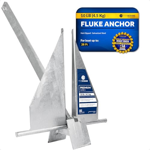 Five Oceans Bootsanker – Fluke-Anker, 4,5 kg, verzinkter Stahl, Bootsanker, für Ponton, Schlauchboote, Angelboote, Bassboote, Sportboote, Sportyachten, Segelboote – FO3941