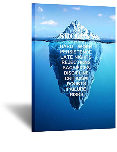 Kreative Arts - Kunstdruck auf Leinwand mit Zitaten von Erfolg, Inspiration, Motivation, Eisberg, Giclée-Druck, fertig zum Aufhängen, für Büro und Zuhause, 61 x 91,4 cm