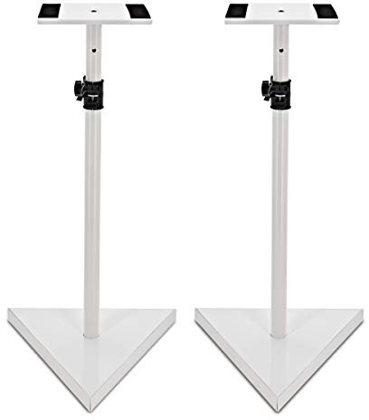 Studio Monitor Speaker Stands, White, Pair