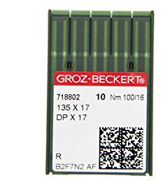 Groz-Beckert 10er Packung Nähnadeln (Ganzes Sortiment) (Auswahl) (135x17 | Rundkolben und Rundspitze | Nm. 100/16)
