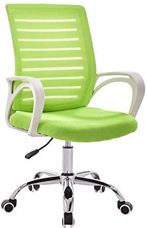 CZL-Wheelchairs Ergonomic 360° Swivel Chair Adjustable Back Mesh Lumbar Support Explosion-Proof Chassis for Computer Office Gaming Chair, Green, a