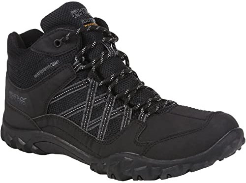 Regatta Edgepoint - Botas de senderismo impermeables para hombre, color lima, Granito negro, 46 EU