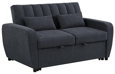 Visco Therapy Modern and Versatile Velvet 2 Seater Guest Sofa Bed (Grey)