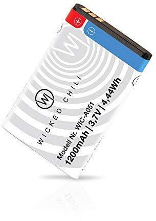 Wicked Chili Replacement Batteria Compatibile con Nokia 1650, 2310, 2610, 3110, 3110, 3120, 5030, 5130, 6030, 6230, 6230, 6230i, 6555, 6600, 6680, 7610, C2, E50, N70, N72, N91 (BL5C, Alta capacità)