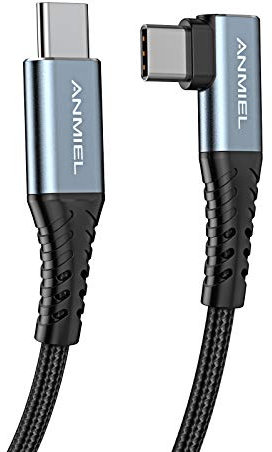 ANMIEL USB C to USB C Cable 3M [100W 20V/5A] 90 Degree USB Type C Fast Charging Cable PD Fast Charging Cord for iPhone 15,MacBook iPad Pro2020,Huawei MateBook,Samsung Galaxy S20 S10,Pixel etc