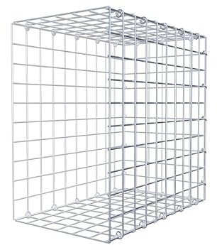 Gabiona Anbau-Gabione Typ2 eckig, Maschenweite 5 x 5 cm, Tiefe 30 cm, Gabione 50 x 50 x 30 cm (L x H x T), C-Ring