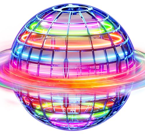 Ivtivfu Flying Orb Ball (Blue, 2026 Upgraded) with Dazzling Lights, Magic Hover Spinner, Cool Boomerang Drone, Floating Cosmic Globe, Kids Toys Gifts for 6 7 8 9 10 Year Old Boys Girls