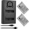DSTE EN-EL5 Rechargerable Battery (2-Pack) and Smart LED Dual USB Charger Compatible with Nikon Coolpix P80 P90 P530 P5000 P5100 7900 P6000 P500 P510 P520