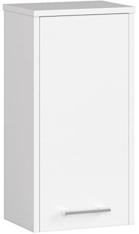 AKORD Badezimmer-Hängeschrank FIN 30 cm | mit 1 Tür | Hängender Waschmaschinenschrank | Badezimmerschrank | Waschmaschienenüberschrank | B30 x H60 x T22,5 cm | Gewicht 8,10 kg | Weiß