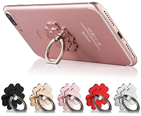 Kinizuxi Handy Ring Halterung, 360 Grad Drehung Handyring, Schöne Blume Ring Halter Ringhalter Fingerhalter Handyhalterung für Smartphones, Tablets und Telefonhüllen (5 Packungen)