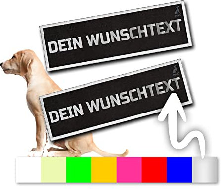 2 stück P24S Taktisches Hundegeschirr Klettsticker selbst gestalten für kleine und mittlere Hunde mit Namen [Klein, Weiß]