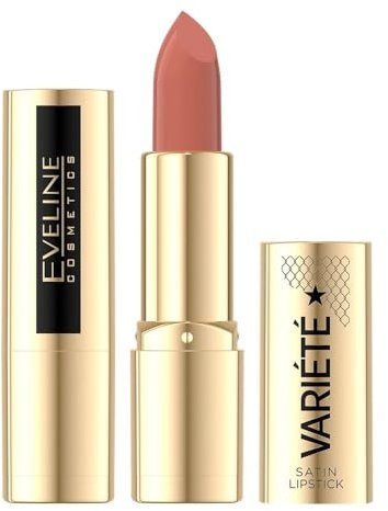 Eveline Cosmetics Variete Satin Lippenstift - Nr. 03 | Hohe Pigmentierung & Volle Deckkraft mit Jojobaöl, Sesamöl, Hyaluronsäure & Vitamin E | Erhältlich in 6 Eleganten Farben