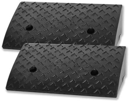 Froadp 2 Stück Bordsteinrampen Randstein Gummi Rampe Türschwelle für Vehicle die Stufen Hinauf Fahren Tragbar Bordsteinrampe Bergauf Matte Türschwellenrampe für Rollstuhl Auto Kinderwagen (Schwarz)
