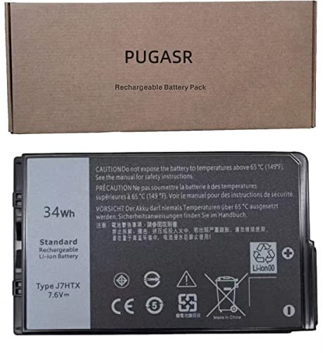 PUGASR J7HTX Laptop Battery for Dell Latitude 7202 7212 7220 Rugged Extreme Tablet Series 02JT7D 7XNTR T03H001 T03H002 FH8RW 7.6V 34Wh