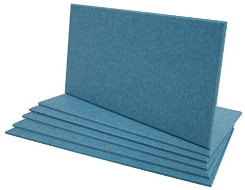 Mendler 6er-Set Akustikwandpaneel HWC-L52, Wandpaneele Akustikplatten, schalldämmend 1qm Fläche 60x30cm - blau