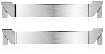 2pcs Spatula Holder for Blackstone Griddle, Stainless Steel Griddle Spatula Holder Clip on Edge BBQ Spatula Rack Griddle Accessories Compatible with Royal Gourmet and Others (Silver)