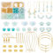 PandaHall 247Pcs Ohrringe Set 1 Box Schmuckherstellungsset DIY Zubehör Grün Ohrhaken Zubehör Zur Perlenohrringen Herstellung Mit Acrylperlen Ohrringhaken Für 30 Paar Ohrringe Frühlingsfrauen