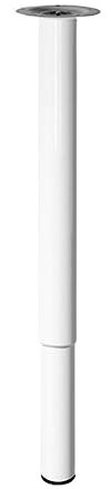 X1NGFU Teleskop Möbelfüße Tischbeine,Stahl Verstellbare 60-90cm Möbelbeine,Metall Bar Schreibtischbeine Stützbein,Runde Röhre Push-Pull Lift Esstische Schrankbeine,für Esstisch,1pcs (White)