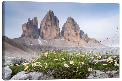Posterlounge Drei Zinnen, Dolomiten Leinwandbild von Markus Kapferer 100 x 70 cm Wandbilder Wanddeko