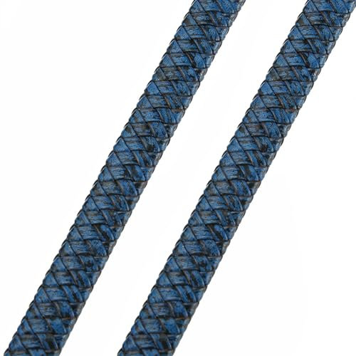 0.5/1 mètre Vintage Noir Marron véritable Cordons en Cuir tressé 8mm 10mm 12mm Cordon en Cuir Plat for la Fabrication de Bijoux de Bracelet. Laniere Cuir (Color : Blue, Size : 12mm- 1meter)