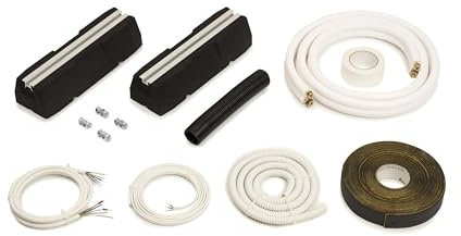 Kit complete installazione climatizzatore | Tubi rame 1/4 & 3/8 | Kit per condizionatori 0,75m-25m con Basi ammortizzanti/Piedini antivibrazione condizionatore 400mm (lunghezza 13m)