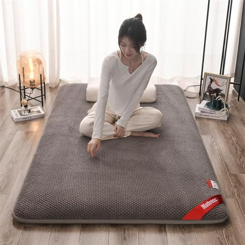 Matelas Tatami Japonais épais Futon Matelas à Large Bord Chaud Matelas de sol en Velours rose Coussin de Couchage Enroulable Adapté au Camping Dortoirs d'étudiants Portable Pliable(Color:01,Size:9