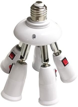 MULAIDI LED Bulb Holder 2 In 1/3 In 1/4 In 1/5 In 1 E27 Base Socket Splitter LED Light Socket Light Bulb Adapter Holder Light Bulb Extension Socket