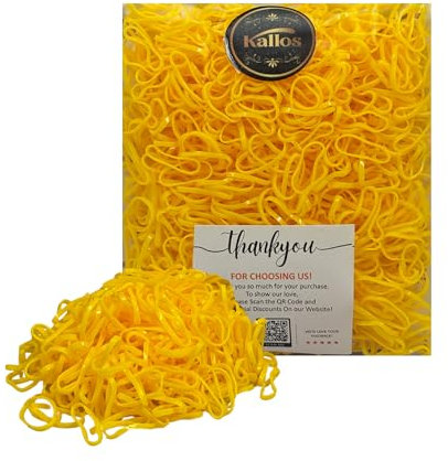 500 Pack No-Damage Hair Bands, Stylish Rubber Bands, Hair Accessories for Girls - Embrace Effortless Style with Elastic Ties by Kàllos (yellow, 20mm)