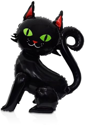 XXL Schwarze Katze Folienballon, Cartoon Luftballons Katze, Tier Riesenballon, Waldtiere Geburtstag Luftballons, Kindergeburtstag Party Ballon Deko für Jungen Mädchen