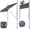 DELUKE® Klemmmarkise 350cm breit - mit Handkurbel | Balkonmarkise ohne Bohren, Sonnenschutz UV-beständig, Sonnenmarkise höhenverstellbar, Markise mit Gestell | 350x120x200-300cm Anthrazit